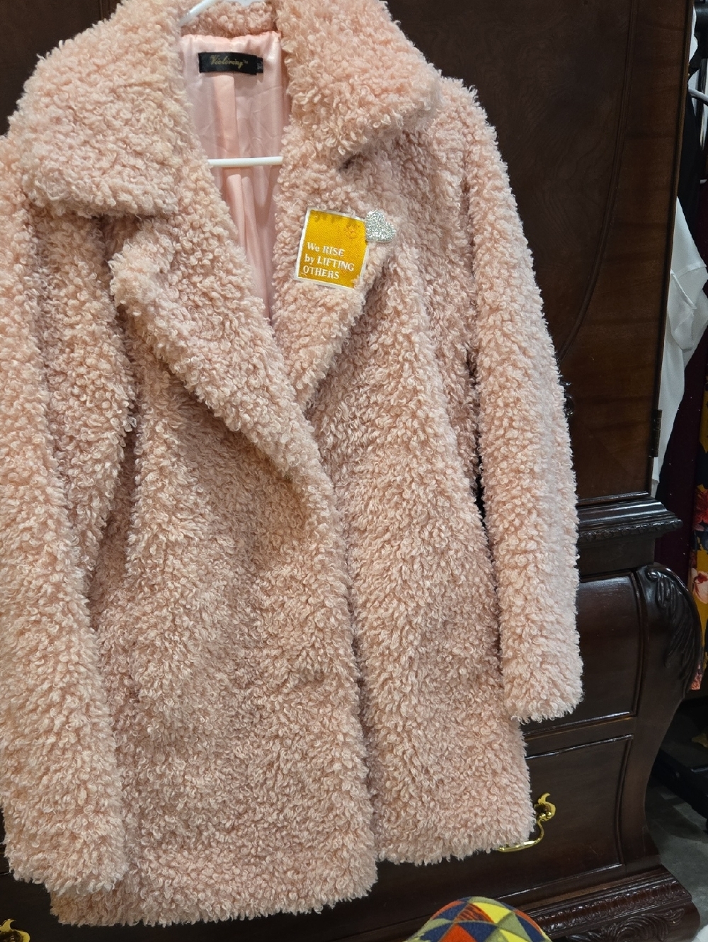 Blush Pink Teddy Faux Shearling Coat